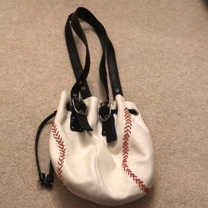Leather baseball purse